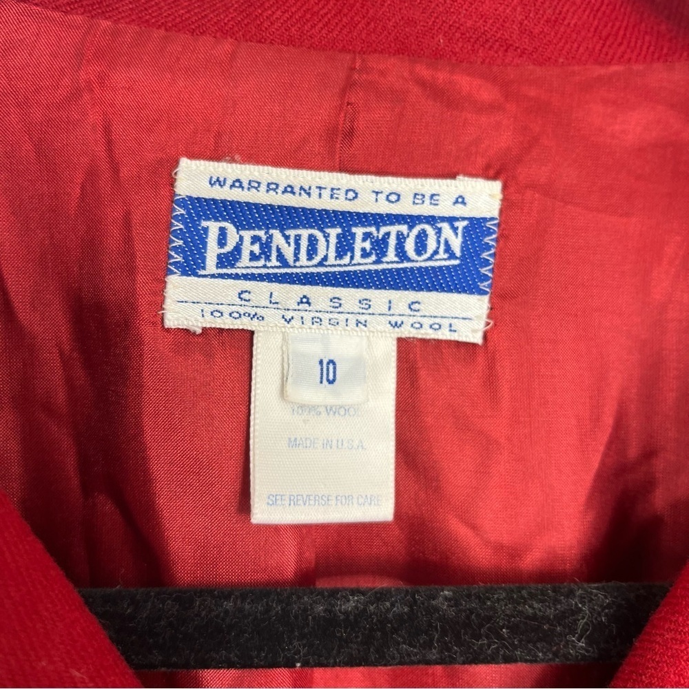 Pendleton Size 10 Wool Blazer Red 4-Button Hc - image 5